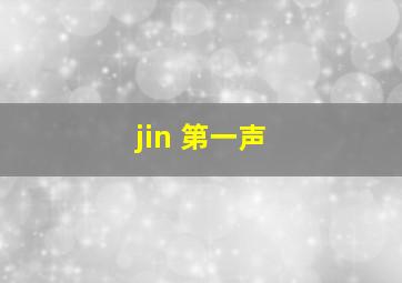 jin 第一声